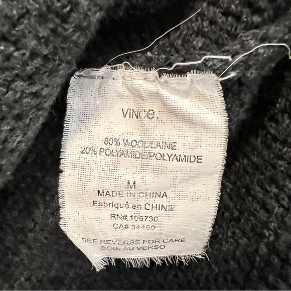 Vince Charcoal Gray Wool Short Sleeve Sweater Dress Size Medium - Picture 9 of 10